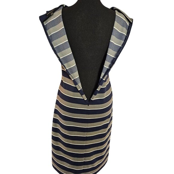 Banana Republic Womens Navy & Gray Striped Sleeveless Sheath Dress Size 6 - Picture 4 of 6